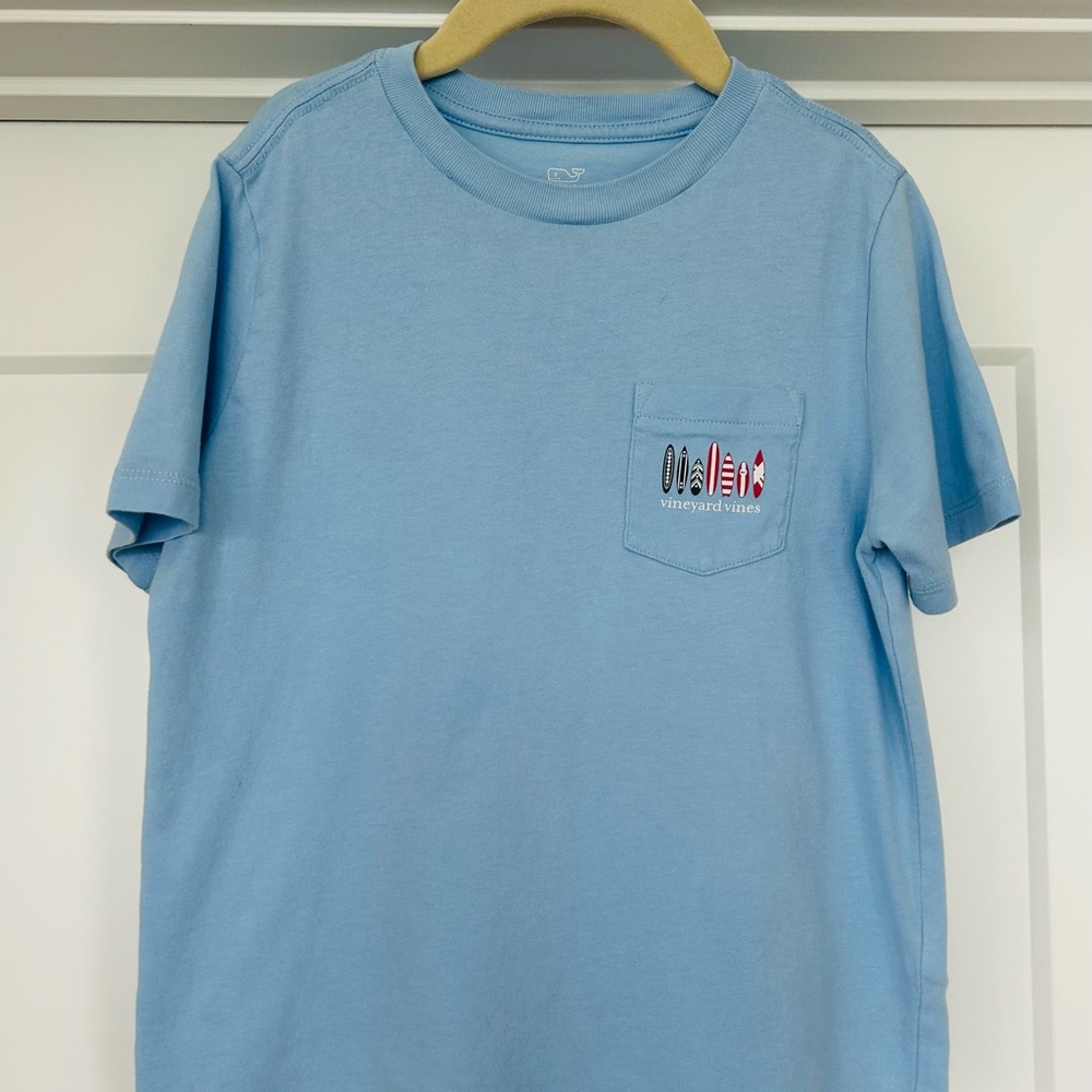 Vineyard Vines Sky Blue T-Shirt with Surfboard Pocket